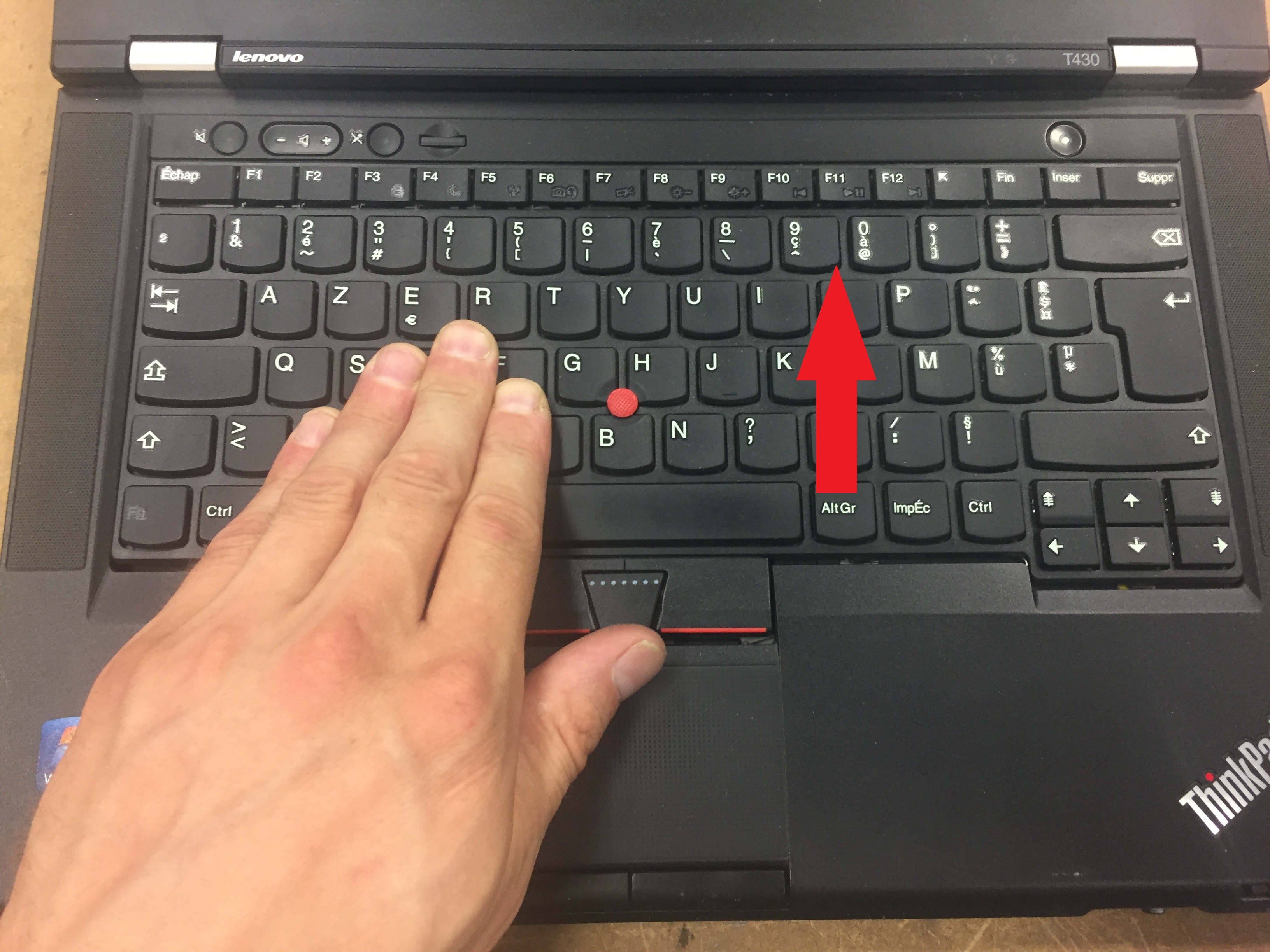 Lenovo T430 keyboard push